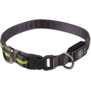 Dog Fantasy USB LED Нахъбващ нашийник М-Л зелен 45-65 см