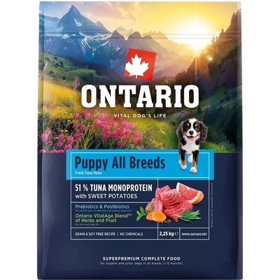 ONTARIO Puppy All Breeds Monoprotein Tuna & Sweet Potatoes 2, 25 кг