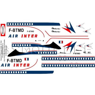 Air Obtisky Dassault Mercure Inter pro Veb Plasticart BSmodelle BSM100065 1:100