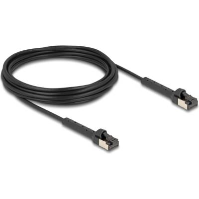 Delock RJ45 тънък мрежов кабел Cat. 6A U/FTP огъващ се черен с дължина 5 м