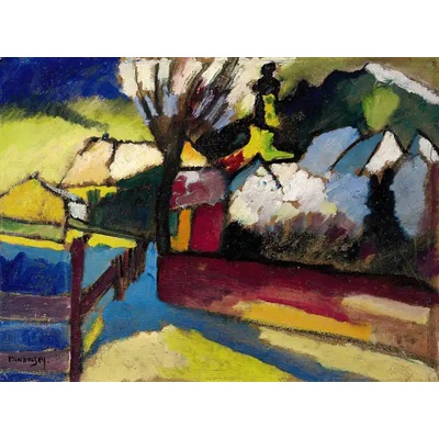 Obrazy - Kandinsky, Wassily: Podzimní krajina se stromy - reprodukce obrazu