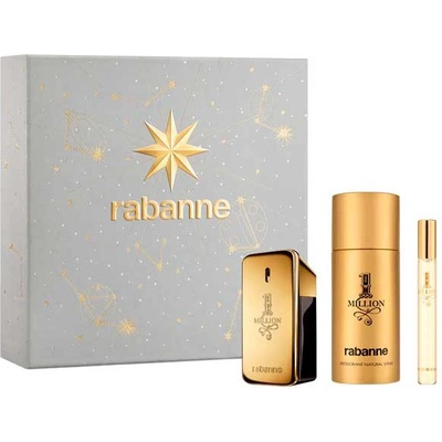 Paco Rabanne 1 Million Подаръчен комплект, Тоалетна вода 100ml + Део спрей 150ml + Тоалетна вода 10ml , мъже