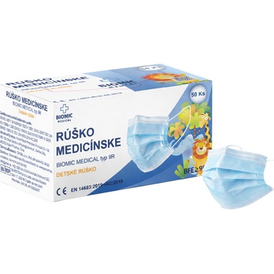 Biomic Medical Rúško detské modré 50 ks