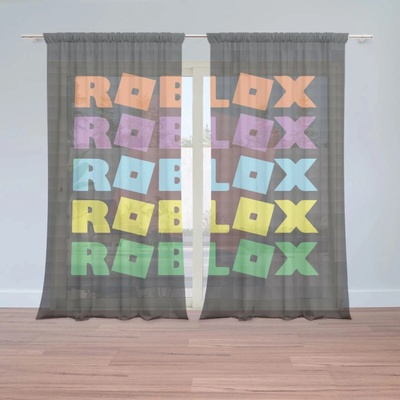 Sablio Záclony ROBLOX Farebný text: 2ks 150x250cm