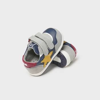 Image 1 of Mayoral Многоцветни маратонки естествена кожа за бебе момче Mayoral с велкро лепенки и звезда