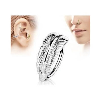 Šperky4U piercing do nosu ucha s peříčkem N0077-ST