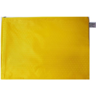 Папка с цип А5, промазан плат, жълта (32642-А-ЖЪЛТ)