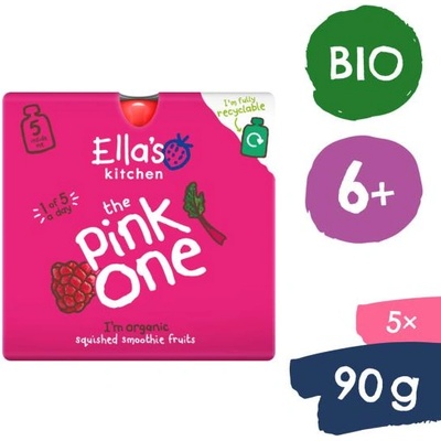 Ella's Kitchen BIO PINK ONE плодово смути с драконов плод (5x90g)