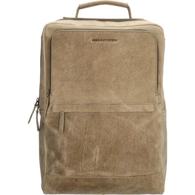 Hide & Stitches Béžový batoh na notebook z pravé kůže "Sirius" 12 l