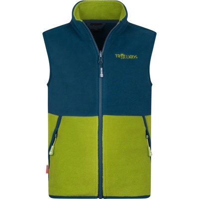TROLLKIDS Детски поларен елек Trollkids Kid's Kjerag Vest Fleece vest - Pear Green / Madeira Blue - размер 164 (EU) (703-4667-0619)