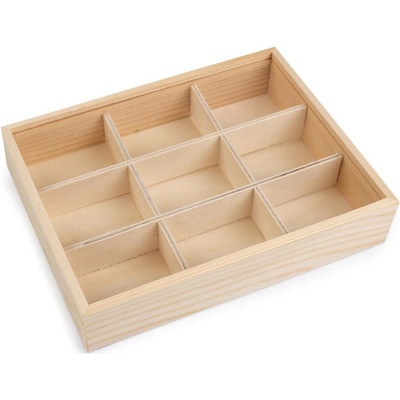 Dřevěný box / organizér s posuvným víkem, malé, přírodní sv.