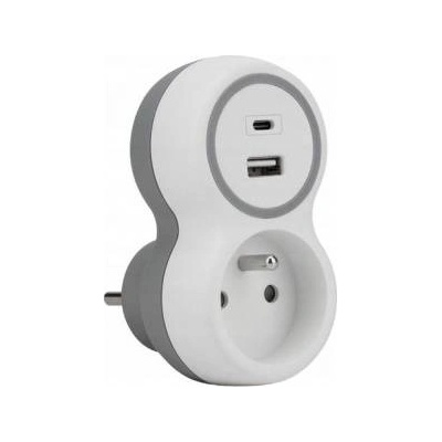Plastrol Single network splitter + USB-A + USB-C