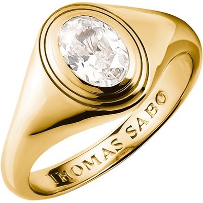 Thomas Sabo TR2523 414 14 prstýnek with white zirconia stone Oval Gold plated