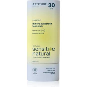 ATTITUDE Sensitive Natural Face stick слънцезащитен минерален крем в стик за чувствителна кожа на лицето 20 гр