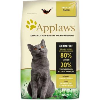 Image 1 of Applaws Senior Chicken - суха храна с 80% Пиле, подходяща за възрастни котки над 10г. 400gr