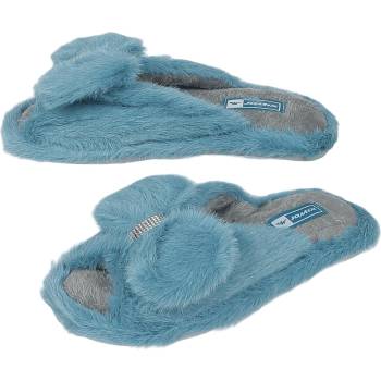 Image 1 of Пухкави пантофи в тюркоазен пастел с панделка