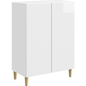 vidaXL Служебен шкаф Бял гланц 66 x 34, 5 x 90 см Инженерна дървесина (894589)