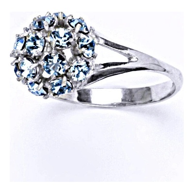 Čištín stříbrný s krystalem Swarovski akvamarín,šperk T 1337