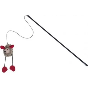 Nobby Играчка за котка въдица с плюшена мишка със звук 50 см, играчка 6 см nobby Германия 66870