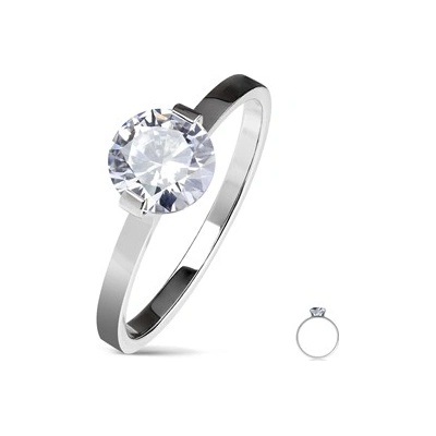 Spikes USA ocelový prsten se zirkonem OPR0145