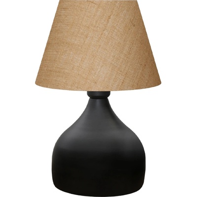 TopMebel Hubert текстилна/метална настолна лампа в кафяв/черен цвят 22x14x32см