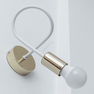 Стенно осветително тяло OXFORD 1xE27/15W/230V златисто/бяло (HE1748)