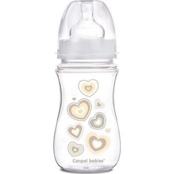 Canpol babies Fľaša sa širokým hrdlom Newborn baby 240ml béžová