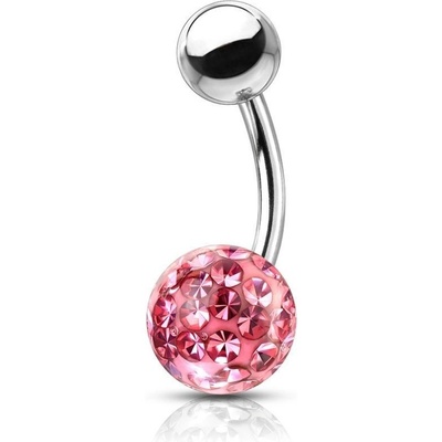 S4U Piercing do pupíku s kamínky Crystals From Swarovski kulička 8 mm (1,6 x 8 mm) BS1003P-08