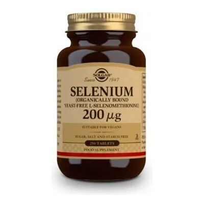 Solgar Хранителна добавка Селен (L-селенометионин без мая) - 200 ug , Solgar Selenium 200ug 250 Tabs
