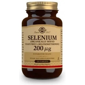 Solgar Хранителна добавка Селен (L-селенометионин без мая) - 200 ug , Solgar Selenium 200ug 250 Tabs