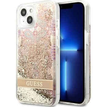 GUESS Кейс Guess GUHCP13SLFLSD за iPhone 13 mini 5.4"", златист, твърд, Paisley Liquid Glitter (GUE001940-0)