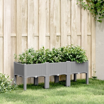 vidaXL truhlík s treláží světle šedý 120 x 40 x 42 cm PP