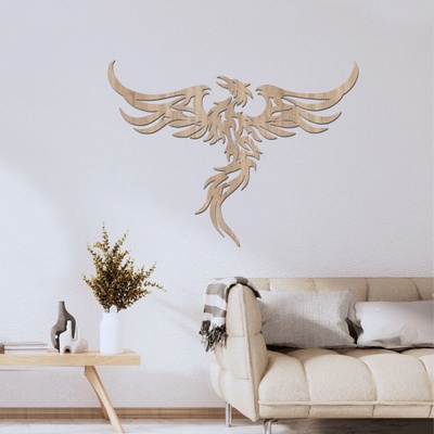 dřevo života Dřevěná dekorace Létající Fénix Rozměry (cm): 40x30, Zvolte barvu dekoru: Dub Sonoma