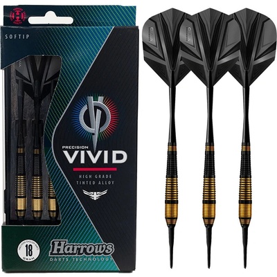 Šípky Harrows Vivid soft černá 18g