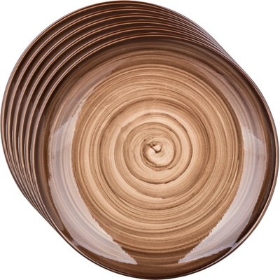 Banquet Sada 6 mělkých talířů Palas 27 cm hnědá