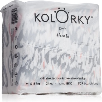 Kolorky Day Hearts еднократни ЕКО пелени размер М 5-8 Kg 21 бр