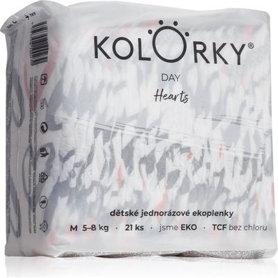 Kolorky Day Hearts еднократни ЕКО пелени размер М 5-8 Kg 21 бр