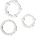Seven Creations Sevencreations Stay Hard Transparent бели пенис пръстени 3 броя