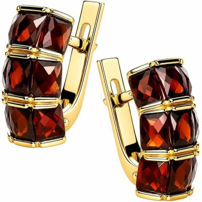Zlaton Náušnice žluté zlato s granáty visací 1.5cm 5.5g O29052505818