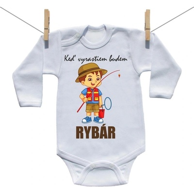 Boodyy Body s dlhým rukávom Keď vyrastiem budem rybár