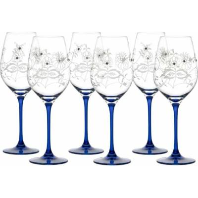 Preciosa Sklenice na víno s krystaly Cibulák 6 x 360 ml