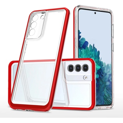 HQWear Кейс HQWear Clear 3in1 за Samsung Galaxy S23, с червена рамка, прозрачен (9145576272657)