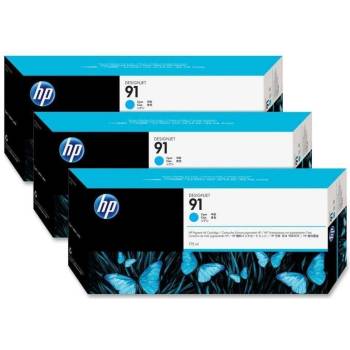 HP Три пакета оригинален HP циан №91 за DesignJet Z6100 3x775ml "C9483A (C9483A)
