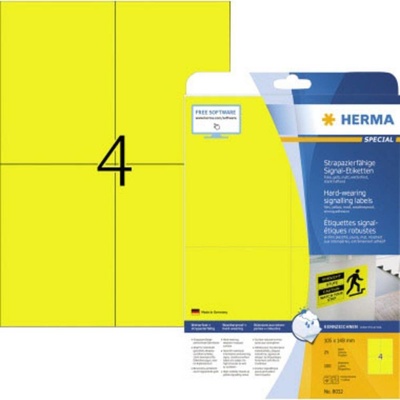 Herma 8032 Fóliové etikety 105 x 148 mm poylesterová fólie žlutá 100 ksvá
