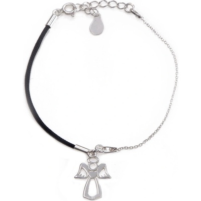Zlatnictví Zlatíčko provázkový náramek se stříbrným andělem NKPL0332