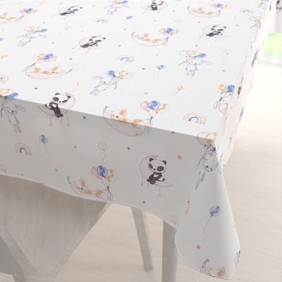 Biante bavlna obdĺžnikový obrus Sandra SA-374 Pandy líšky a zajačiky s balónikmi 50x100 cm
