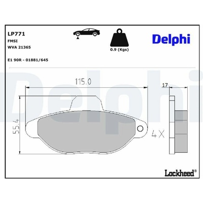 Sada brzdových platničiek kotúčovej brzdy DELPHI LP771