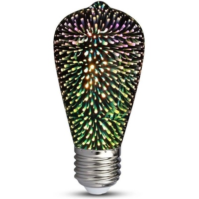 V-TAC LED žiarovka E27 ST64 3W teplá biela filament "3D ježko"