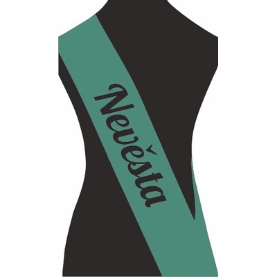 ON-DESIGN Šerpa NEVĚSTA Barva: emerald, Barva potisku: bílá, Fonty písma: Brush Script MT