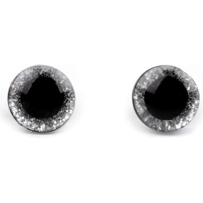 Prima-obchod Oči glitrové s pojistkou Ø10 mm, barva 1 (8) stříbrná